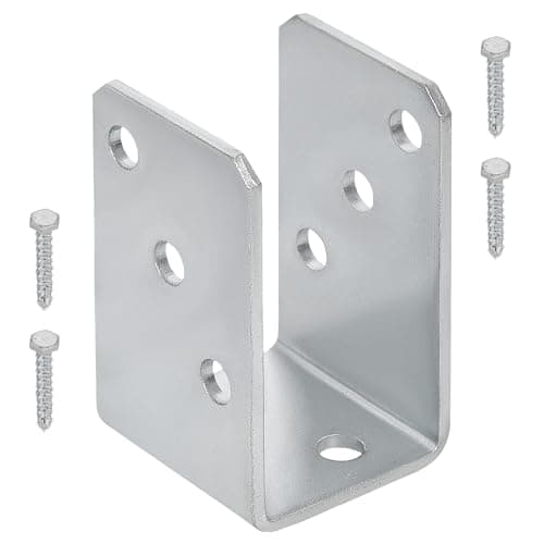 KOTARBAU® Support de poteau en U à visser 50 mm, galvanisé à chaud, la solution parfaite pour assembler différents éléments, argenté