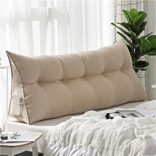 Awoyep Coussin de Dossier, Coussin de Lecture pour Lit et Canapé, Coussin de Lit, Coussin de Dossier pour Mur, Coussin D'assise, Coussin Mural, Grand avec Housse Lavable, Idéal pour S'appuyer Au Lit.
