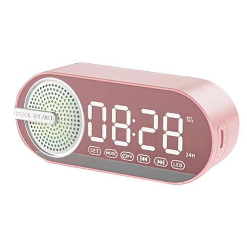 Smileshiney Réveil numérique avec Haut-Parleur | Petit réveil pour Gros dormeu avec Haut-Parleur - Machine sonore réveil sans Fil Vintage Petit Haut-Parleur pour Camping, Voyage, extérieur