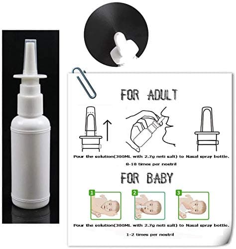 CROING - 40 Sachets de Sel + 1 x Flacon Lavage de Nez (300 ml) + 1 x Flacon Pulvérisateur Nasal (50 ml) - Kit Sinus Rinse/Irrigation Nasale/Neti Pot/Douche Nasale
