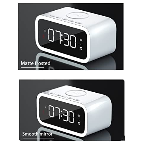 Riloer Réveil avec chargeur sans fil, radio-réveil avec chargeur USB