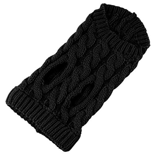 FAMKIT Manteau en Tricot à col roulé pour Chien, vêtements pour Chiens de Compagnie(Convient Uniquement aux Chiens de Petite ou Moyenne Taille // Les Grands Chiens n'achètent Pas !!) Black,M