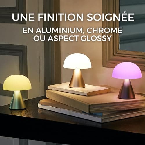 Lexon MINA M Lampe LED à poser sans fil rechargeable, de chevet ou bureau, à variateur d'intensité, jusqu'à 12h d'autonomie - Orange