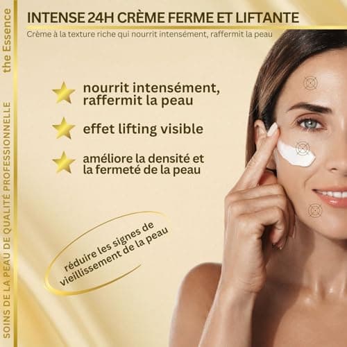 GMT Beauty Intense 24h Firm & Lift Cream - Creme Hydratante Visage - Crème de Nuit et de Jour Tous Types de Peau - Crème Anti-rides à Effet Lifting - Soins pour le Visage pour Hommes et Femmes