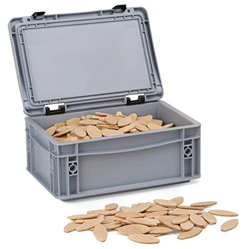 WFix Lamelles d'Assemblage Type Lamello 20 Taille 20 500 pièces Cheville Plates dans une Boîte de Rangement EUROboîte Biscuit Bois idéale pour Fraisage et Bicolage