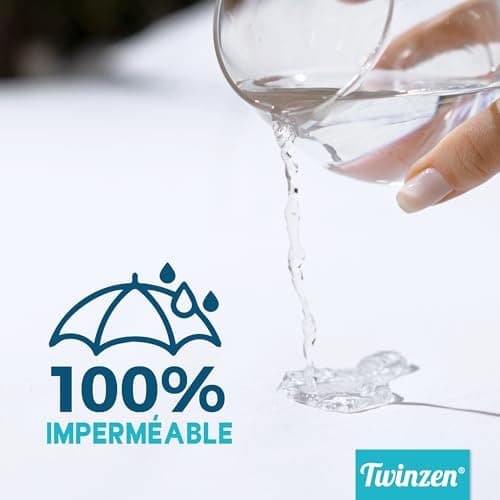 Twinzen - Protege Matelas 160x200 - Protection Imperméable et Respirante - Alèse 160x200