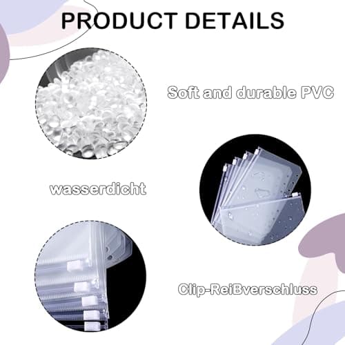 30 Pièces Pochettes Classeur, 6 Trous Pochette Plastique A6, Transparente Imperméable Dossiers à Glissière, Enveloppe Budget, Sacs Zippés à Feuilles Mobiles pour Documents, Cahiers, Cartes
