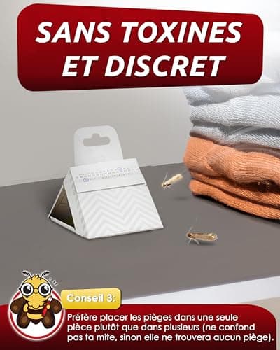 PIC Piège Produit Anti Mites Textiles Paquet de Trois 3x2 pièces - approprié pour la Protection de Tous Les vêtements dans l'armoire et en Stockage alternative à spray anti mites textiles