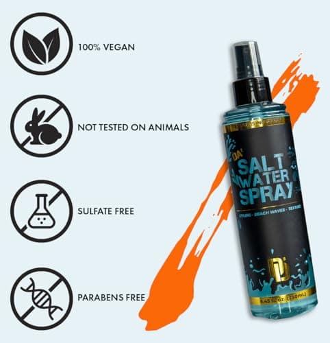 Da'Dude Da Salt Water Spray, Sel Eau de Mer Cheveux, Sea Beach Waves Spray Texturisant 250ml