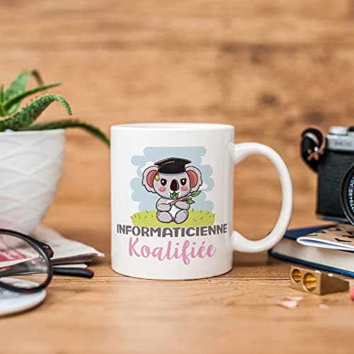 Mugffins Tasses pour INFORMATICIENNE - En Français - Cadeau original femme - Koalifié/Koalifiée - 11 oz / 330 ml