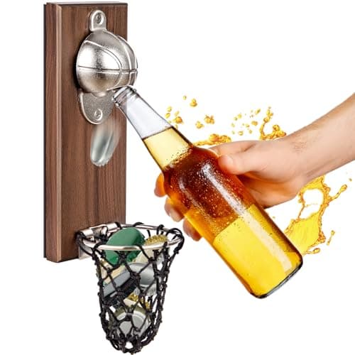 Magnétique Ouvre Bouteille Mural en Basket-ball,Décapsuleur mural en Fonte pour Bouteille de Bière, Decapsuleur Biere Mural, Idée Cadeau Homme Original, Cadeau pour Papa, Amie,Collègue