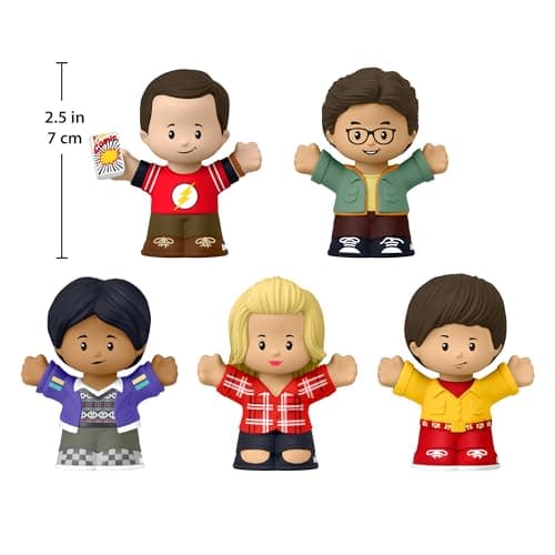 Little People Collector The Big Bang Theory, inspiré de la série télévisée, coffret cadeau à exposer, 5 figurines, pour adultes et fans, HYT47
