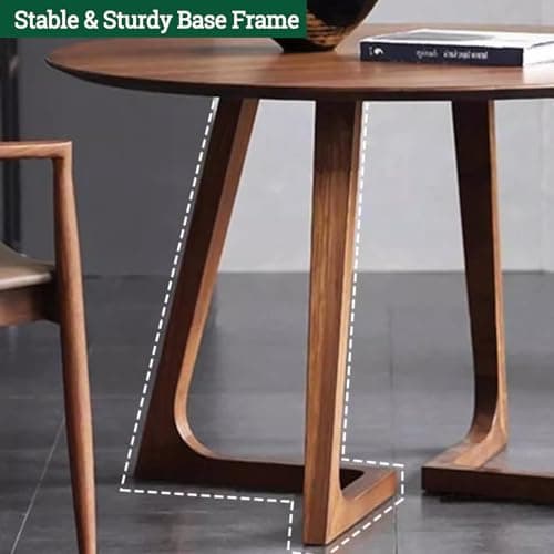 Table à manger ronde moderne du milieu du siècle en bois massif, conception de piédestal rustique pour les petits espaces, peut accueillir 2 à 4 personnes, meubles de cuisine et de salle à manger