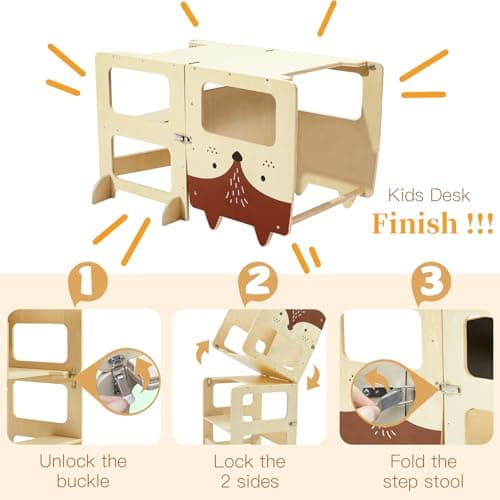 Labebe Tour d Observation Enfant Grande Taille, Tour Montessori 1-3 Ans, 3 in 1tour d'observation
