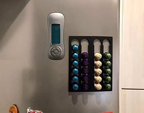 COVERBAGBCN - Ensemble de 2 Distributeurs Porte-Capsules de Café 24 unités | Compatible avec Nespresso | Support de Capsules en Méthacrylate | Versatile pour le Stockage de Capsules Café (noir mat)