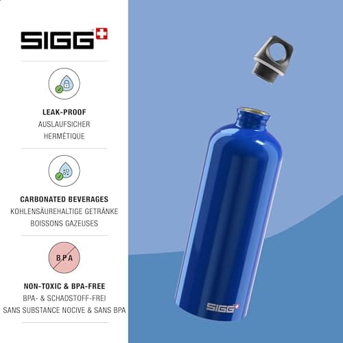 Sigg Traveller Bouteille Réutilisable, Bouteille Hermétique Sans Substances Nocives, Bouteille en Aluminium Ultra-Légère, Bouchon à Vis