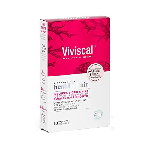 Viviscal - Compléments Alimentaires pour Cheveux, Favorise la Pousse & la Santé des Cheveux, 100% d'Ingrédients Naturels, avec Complexe de Protéines AminoMar C/Biotine/Zinc, 60 Gélules (1 Mois)