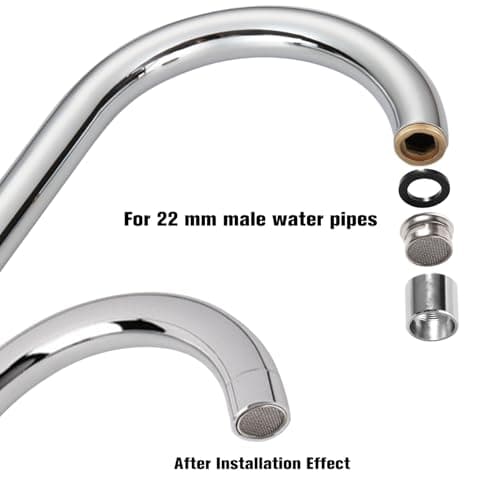 YIXISI 6 Pièces Mousseur Robinet M22, avec 6 Joint D'étanchéité, Filetage Intérieur Filtre à Robinet d'eau Accessoires en Acier Inoxydable et ABS, pour Cuisine Salle de Bain