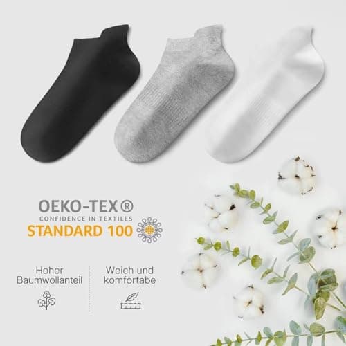 YouShow 10 Paires Chaussettes Homme Femme, Basses Coton Courtes Chaussettes Basses, Sport Respirant Antiderapante Socquettes Blanc 39-42