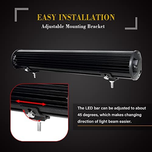 SKYWORLD Barre Lumineuse LED de Travail, 52cm 510W Antibrouillard rampe Led 4x4, support de fixation de plaque d'immatriculation avec 12V stroboscopique câblage Camion Tracteur voiture extérieures