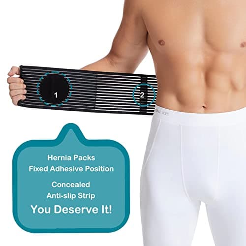 Ceinture pour hernie ombilicale pour homme et femme - Soutien abdominal avec coussinets de compression - Soutien de la taille après chirurgie, post-partum et hernie ombilicale