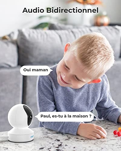 Reolink 4MP Pan Tilt Caméra Surveillance WiFi Interieure, WiFi 2,4GHz/5GHz, Détection de Personne/Animaux & Alertes, Audio Bidirectionnel, Caméra Bébé/Animal, Stockage en Cloud, E1 Pro(Paquet de 2)