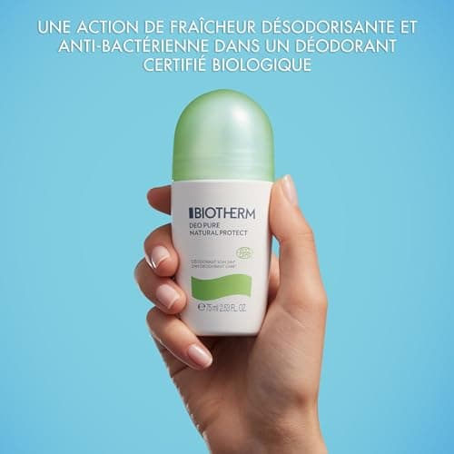 BIOTHERM - Deo Pure Natural Protect - Déodorant Roll-On - Enrichi en Aloe Vera - Anti-Transpirant 24H - Pour une Sensation de Fraîcheur et de Confort - 75 ml