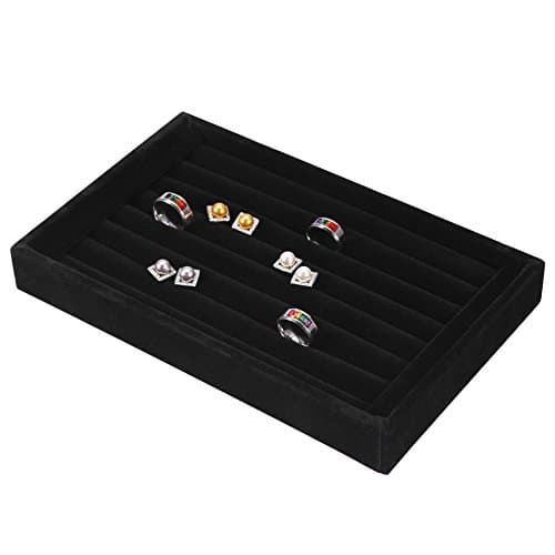 943 Étui pour Bague, Support d'affichage pour Bague, récipient pour Bijoux en Anneau, Support de Stockage pour Bague, présentoir pour Bijoux Prend 50-70 Anneaux pour(Noir)