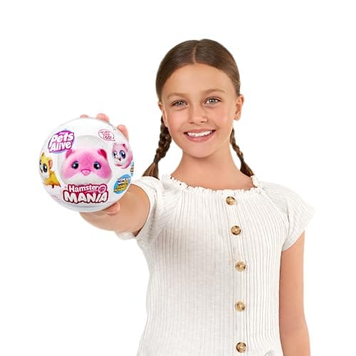 Pets Alive Hamster Mania by ZURU, Pink Hamster, Pet Nurture, Peluche, Real Alive, 20+ Sons interactifs, Animal électronique, (Rose)