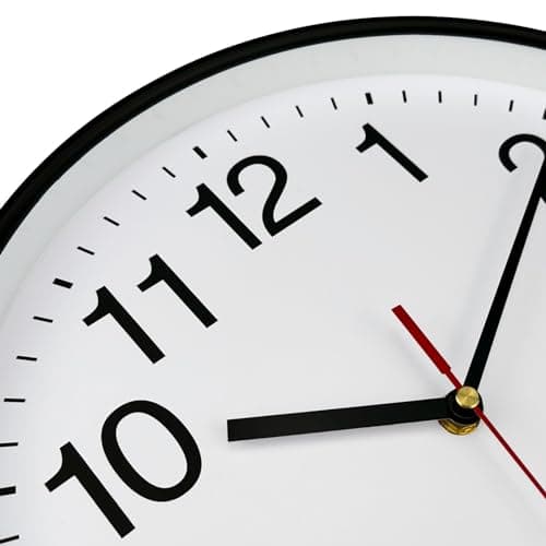 Plumeet Très Grande Horloge Murale, 40.6cm Horloge Murale Décorative de Qualité, Mécanisme Silencieux à Quartz, pour Maison/Cuisine/Bureau/École,Fonctionne sur Pile (Blanc)