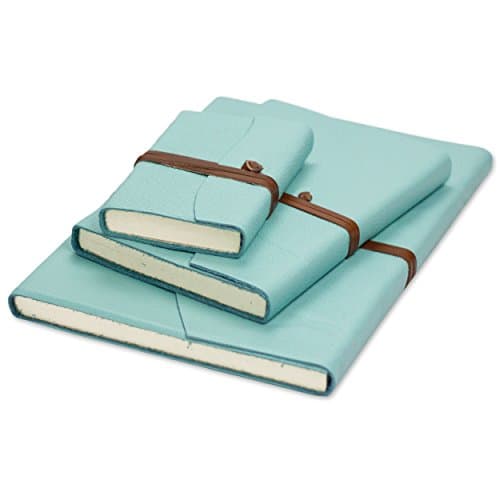 Belcraft Capri A5 Journal Intime/Carnet de Notes en cuir de fabrication artisanale Italienne, Cadeau Spécial, Journal de Voyage, Notebook A5 (15x21 cm) Aqua