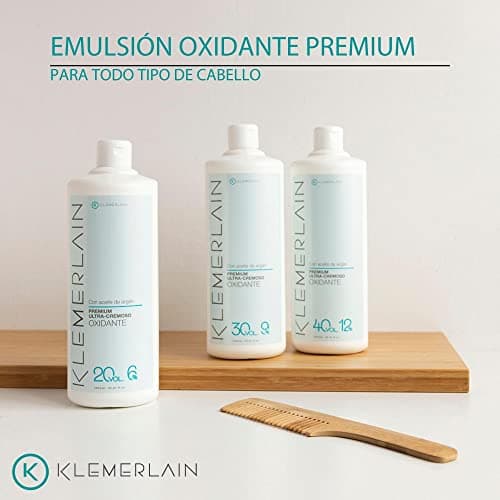 Klemerlain Crème capillaire oxygénée. Oxydant capillaire ultra-crémeux. Coloration permanente des cheveux. végétalien. Teinture pour cheveux - 1000 ml (20 vol, 6%)