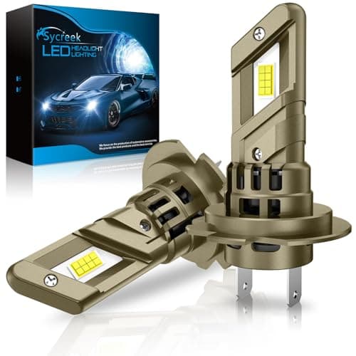 Sycreek Ampoules H7 LED,Améliorer 80W 28000LM 6500K,1:1 Mini Design pour Remplacement Halogène de Voiture Kit,2 LED H7