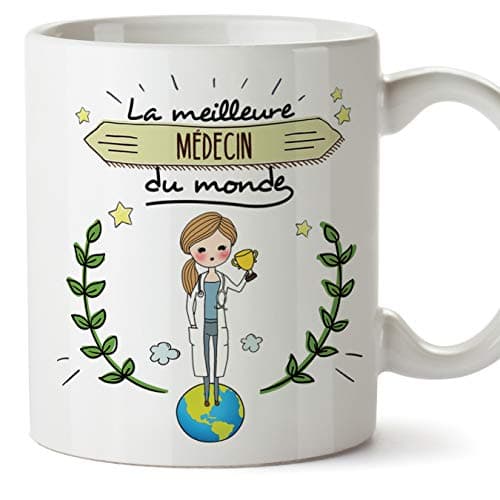 Médecin Tasses Originales de café et Petit-déjeuner à Donner Travailleurs Professionnels - La Meilleure Médecin du Monde - Céramique 350 ML
