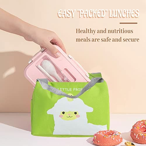 Hillylolly Sac Isotherme Repas Enfant Fille, Sac à Lunch Isolé, Panier Repas Enfant, Mini Sac Isotherme Repas Enfant, Sac Lunch Femme Multipurpose, pour le Transport de Nourriture (Mouton)