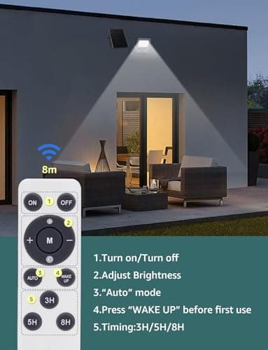 Aigostar Projecteur Solaire LED d’extérieur avec grand panneau solaire, 200W,2000LM, batterie de grande capacité,IP65, 6500K, lampe solaire extérieure pour jardins, portes, garages,câble de 2M