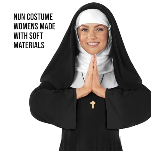 Fun Shack Costume Bonne Sœur Femme, Déguisement Halloween Religieuse, Coiffe Incluse, M