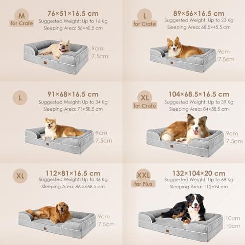 EHEYCIGA Panier Chien Grande Taille XL Orthopedique, Memoire de Forme Lit pour Chien Imperméable, Canapé pour Chien Dehoussable Lavable