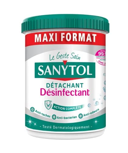 Sanytol - Poudre Détachante Désinfectante Linge - 900 g - Bactéricide, Virucide - Sans Javel - Préserve Fibres et Couleurs dès 30°C