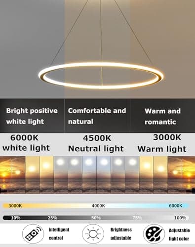 Lampe à suspension LED moderne table à manger dimmable lampe à suspension LED avec télécommande, lampe de salon ronde moderne Suspension Lampe de cuisine de bureau de salle à manger (blanc, Φ40cm)