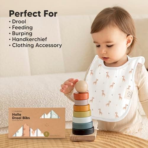 Pack de 8 bavoirs pour bébés KeaBabies pour filles, garçons, bavoirs bébé, bavoirs absorbants super absorbants, foulard bébé, nouveau-né, bavoir en coton biologique, bébé, bavoir bébé (Wilderness)