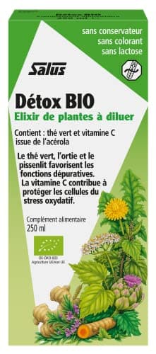 Salus Détox BIO - Formule Liquide - Élimination des Toxines*, Drainage - À Base de Thé Vert, d'Ortie et d'Acérola - 250 ml
