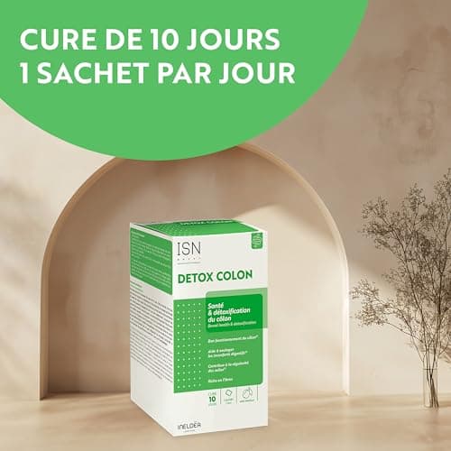 ISN - Detox Colon - Détoxifie naturellement & Purifie le Côlon - Soulage les Inconforts Intestinaux - Riche en Fibres et Plates - Sans Gluten - 10 sachets