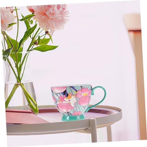 CIYODO Tasse à fleur lapin mug ceramique tasses à amusement mugs tasse à au lait tasse kawaii au lait mugs tasses mignonnes tasse mignonne tasse d'eau céramique