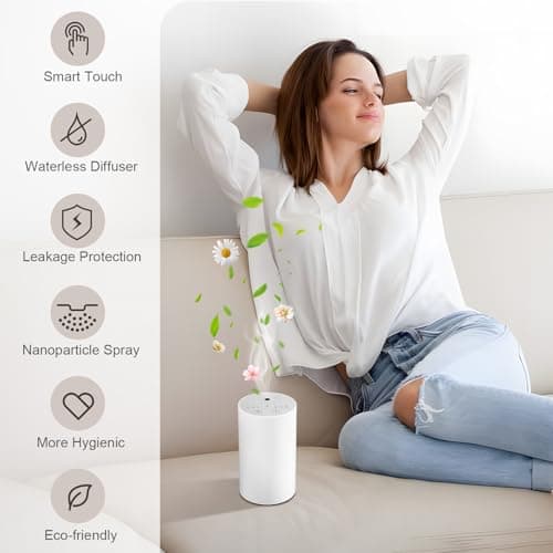 UrbanHomes Diffuseur Huiles Essentielles, Huile Essentielle, Diffuseur Parfum Maison, Huile Essentielle pour diffuseur, Diffuseur Electrique Parfum Maison, avec 3 Modes, Fonction USB Portable, Blanc