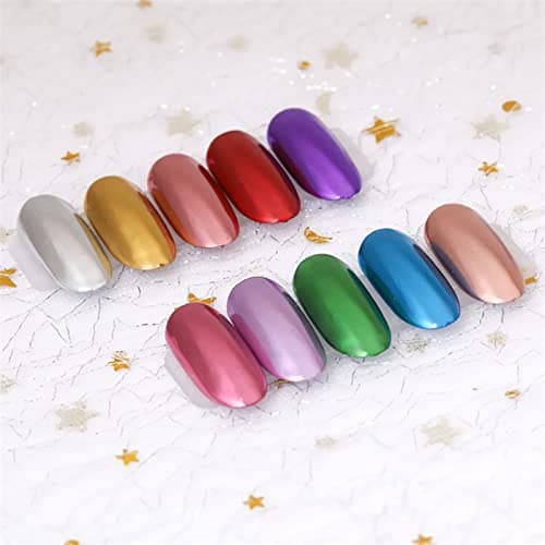 Holzsammlung 12 Couleur BoîTe Poudre à Ongles,Paillettes Ongles Effet Miroir Poudre Chrome d'Ongle,Chrome Pigments Avec Paillettes pour Décoration D'ongle#03