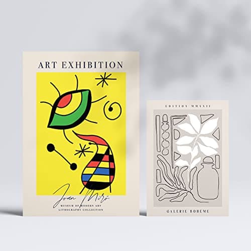 Nacnic Lot de 6 affiches d'art abstrait - Collection de feuilles avec collage esthétique pour la décoration intérieure - Tailles A3 et A4 - Sans cadre.