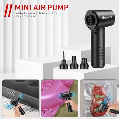 Reesibi 3 en 1 Portable Aspirateur et Souffleur Air Comprimé, 3 Vitesses 110000 RPM Dépoussiérants Puissants électrique, 10Kpa Mini aspirateur pour PC Nettoyage, Clavier,Voiture, Canapé, Maison