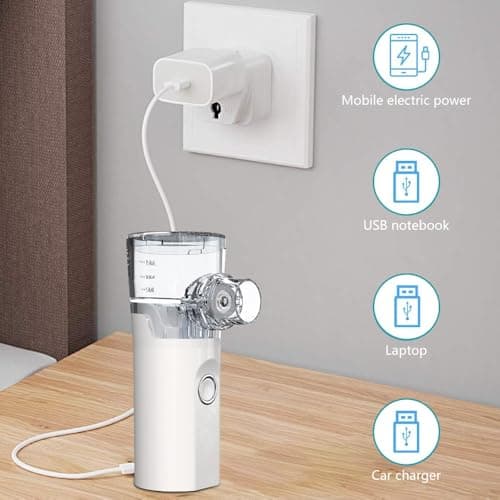 ADDLIVE Nebulisateur, inhalateur vapeur, inhalateur, il à Ultrasons Aérosol Efficace Soulager la Respiration, Facile à Utiliser et Propre, Atomisation Efficace pour La Maison et Les Voyages