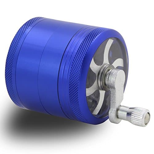 DCOU Meuleuse en aluminium incassable pour moulin à main à manivelle pour épices 4 pièces 2,2 pouces (Bleu-aluminium)